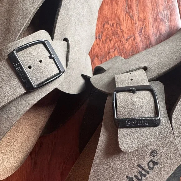 Betula By Birkenstock Boston Clogs Gray Leather Women’s 10 Men’s 8 Unisex Shoes - Picture 7 of 8